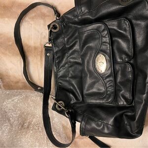Franco Sarto Black Leather Shoulder Bag